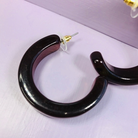 🆑 Brown Thick Hoops - Picture 3 of 6